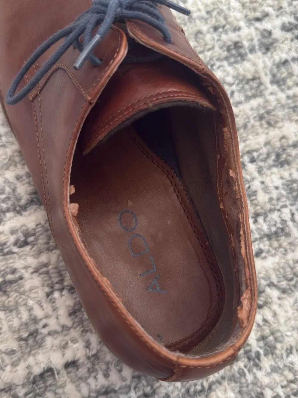 Men's Aldo Brown Leather Derby Dress Shoes